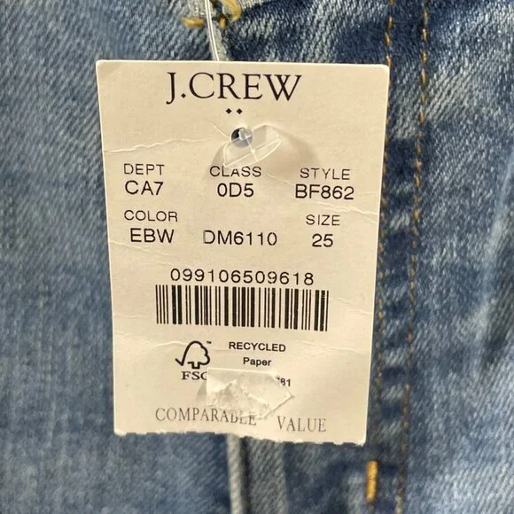 NEW J Crew Jeans Womens 25 blue denim straight boyfriend fit preppy casual - Picture 5 of 10